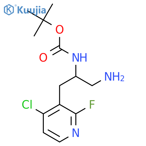 tert-butyl N-1-amino-3-(4-chloro-2-fluoropyridin-3-yl)propan-2-ylcarbamate structure