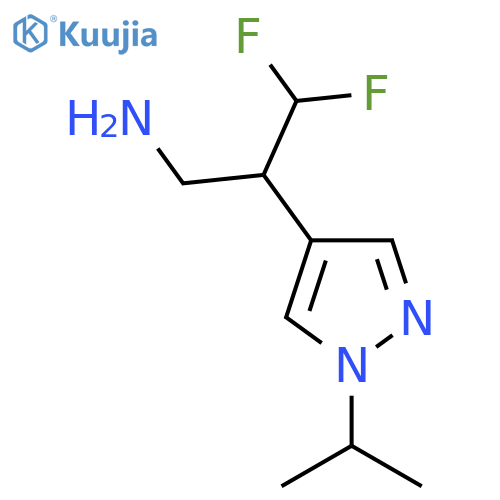 3,3-difluoro-2-1-(propan-2-yl)-1H-pyrazol-4-ylpropan-1-amine structure