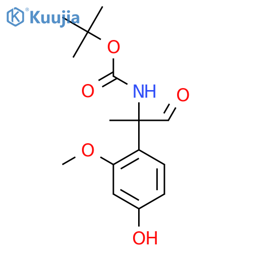 tert-butyl N-2-(4-hydroxy-2-methoxyphenyl)-1-oxopropan-2-ylcarbamate structure