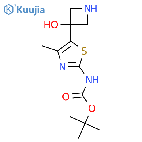 tert-butyl N-5-(3-hydroxyazetidin-3-yl)-4-methyl-1,3-thiazol-2-ylcarbamate structure