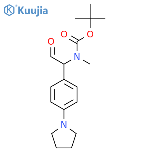 tert-butyl N-methyl-N-{2-oxo-1-[4-(pyrrolidin-1-yl)phenyl]ethyl}carbamate structure