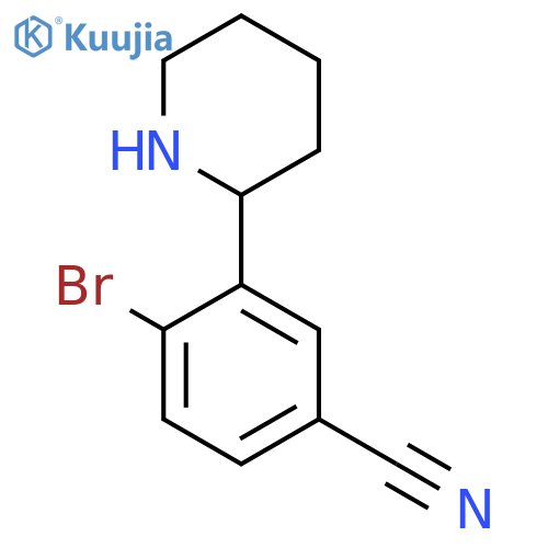 4-bromo-3-(piperidin-2-yl)benzonitrile structure