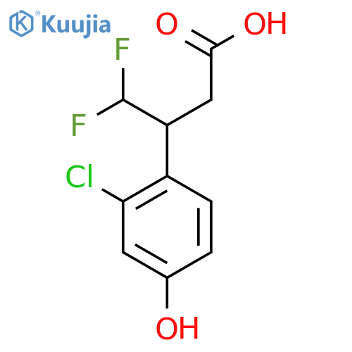 3-(2-chloro-4-hydroxyphenyl)-4,4-difluorobutanoic acid structure