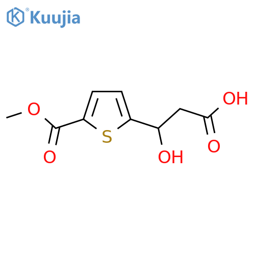 3-hydroxy-3-5-(methoxycarbonyl)thiophen-2-ylpropanoic acid structure