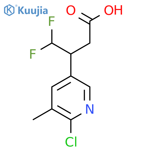 3-(6-chloro-5-methylpyridin-3-yl)-4,4-difluorobutanoic acid structure