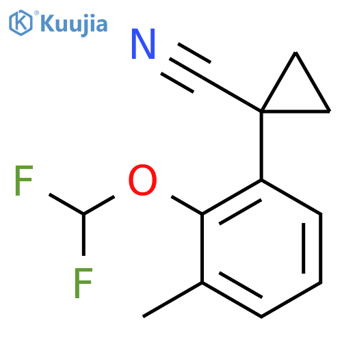 1-2-(difluoromethoxy)-3-methylphenylcyclopropane-1-carbonitrile structure