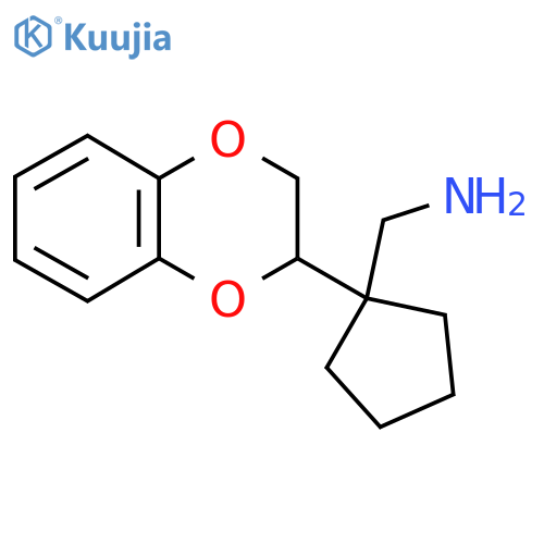 1-(2,3-dihydro-1,4-benzodioxin-2-yl)cyclopentylmethanamine structure