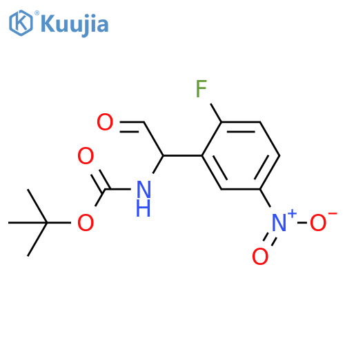 tert-butyl N-1-(2-fluoro-5-nitrophenyl)-2-oxoethylcarbamate structure