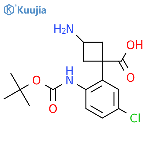 3-Amino-1-(2-{[(tert-butoxy)carbonyl]amino}-5-chlorophenyl)cyclobutane-1-carboxylic acid structure