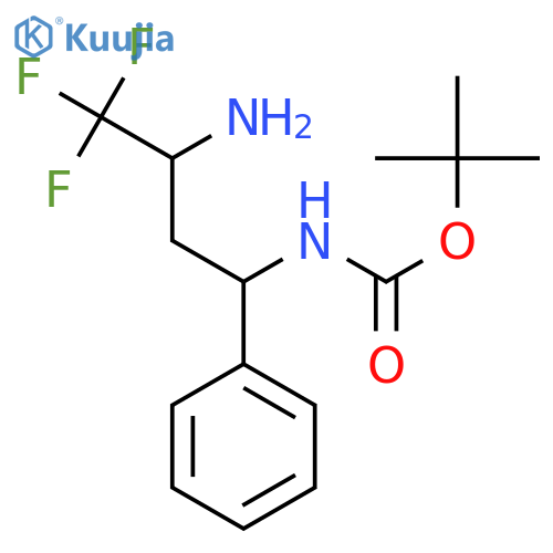 tert-butyl N-(3-amino-4,4,4-trifluoro-1-phenylbutyl)carbamate structure