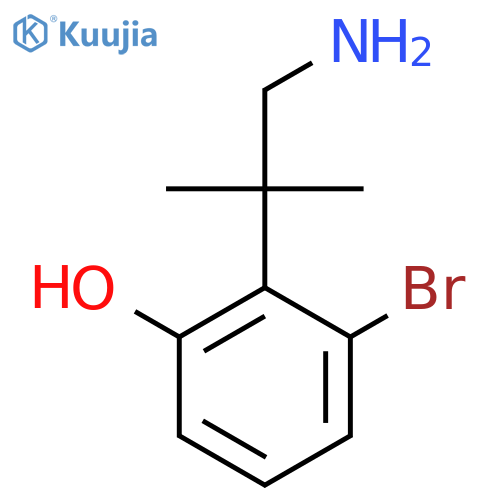 2-(1-amino-2-methylpropan-2-yl)-3-bromophenol structure