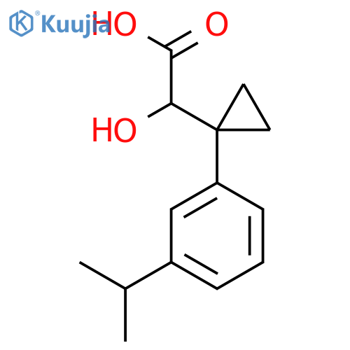 2-hydroxy-2-{1-3-(propan-2-yl)phenylcyclopropyl}acetic acid structure