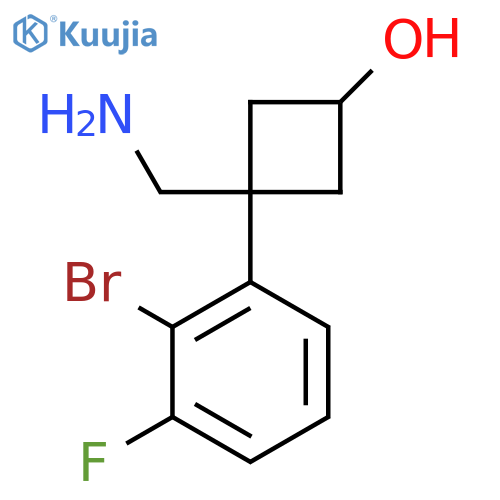 3-(aminomethyl)-3-(2-bromo-3-fluorophenyl)cyclobutan-1-ol structure