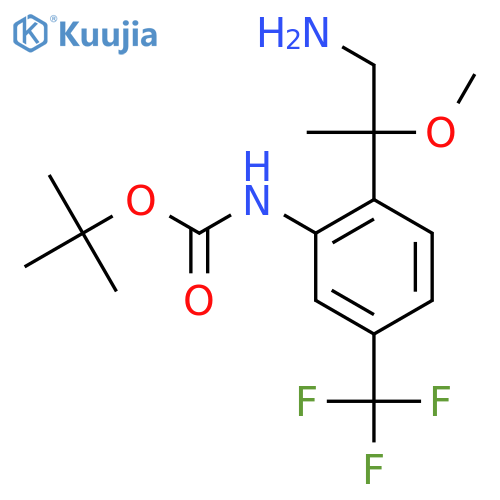 tert-butyl N-2-(1-amino-2-methoxypropan-2-yl)-5-(trifluoromethyl)phenylcarbamate structure