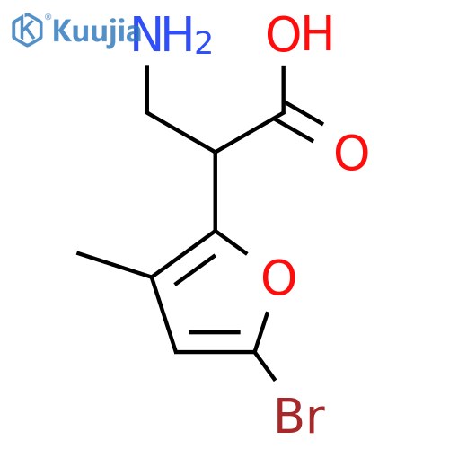 3-amino-2-(5-bromo-3-methylfuran-2-yl)propanoic acid structure