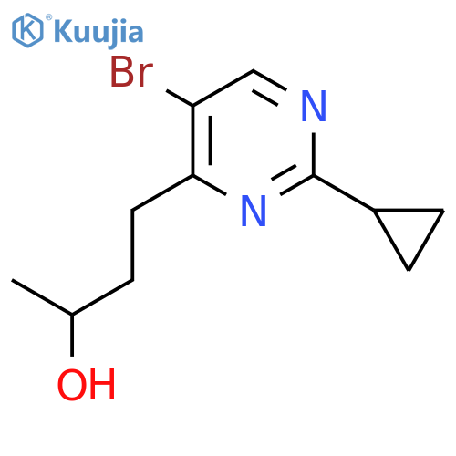 4-(5-bromo-2-cyclopropylpyrimidin-4-yl)butan-2-ol structure