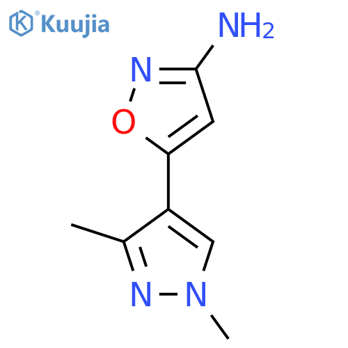 5-(1,3-dimethyl-1H-pyrazol-4-yl)-1,2-oxazol-3-amine structure