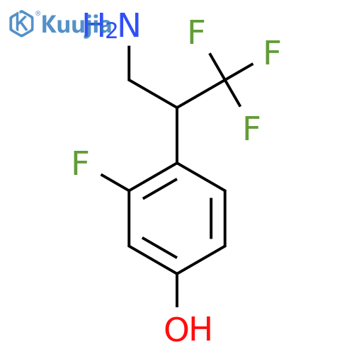 4-(3-amino-1,1,1-trifluoropropan-2-yl)-3-fluorophenol structure