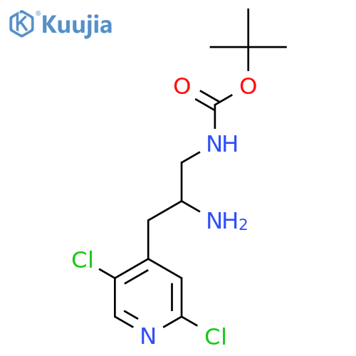 tert-butyl N-2-amino-3-(2,5-dichloropyridin-4-yl)propylcarbamate structure