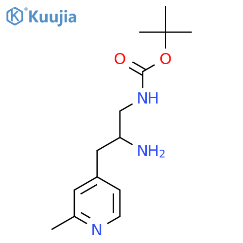 tert-butyl N-2-amino-3-(2-methylpyridin-4-yl)propylcarbamate structure
