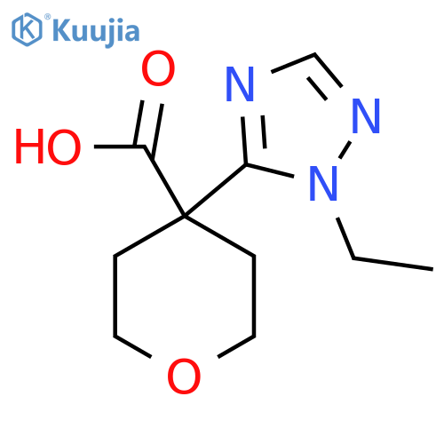 4-(1-ethyl-1H-1,2,4-triazol-5-yl)oxane-4-carboxylic acid structure