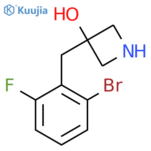 3-(2-bromo-6-fluorophenyl)methylazetidin-3-ol structure