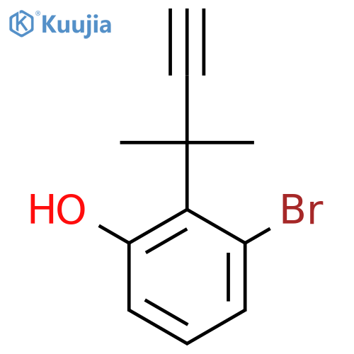 3-bromo-2-(2-methylbut-3-yn-2-yl)phenol structure