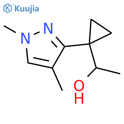 1-1-(1,4-dimethyl-1H-pyrazol-3-yl)cyclopropylethan-1-ol structure