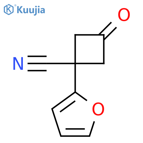 1-(furan-2-yl)-3-oxocyclobutane-1-carbonitrile structure