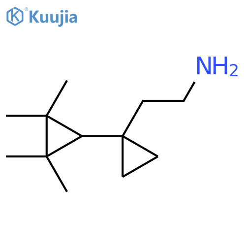 2-1-(2,2,3,3-tetramethylcyclopropyl)cyclopropylethan-1-amine structure