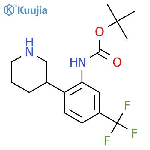 tert-butyl N-2-(piperidin-3-yl)-5-(trifluoromethyl)phenylcarbamate structure