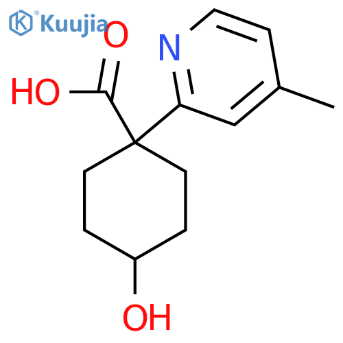 4-Hydroxy-1-(4-methylpyridin-2-yl)cyclohexane-1-carboxylic acid structure
