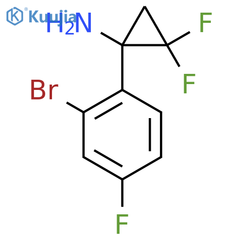 1-(2-bromo-4-fluorophenyl)-2,2-difluorocyclopropan-1-amine structure