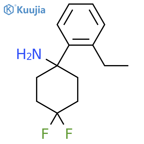 1-(2-ethylphenyl)-4,4-difluorocyclohexan-1-amine structure