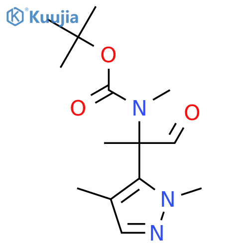 tert-butyl N-2-(1,4-dimethyl-1H-pyrazol-5-yl)-1-oxopropan-2-yl-N-methylcarbamate structure