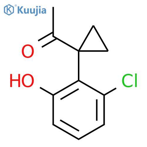 1-1-(2-chloro-6-hydroxyphenyl)cyclopropylethan-1-one structure