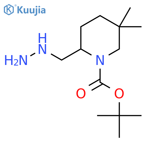 tert-butyl 2-(hydrazinylmethyl)-5,5-dimethylpiperidine-1-carboxylate structure