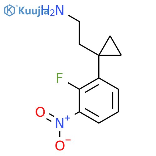 2-1-(2-fluoro-3-nitrophenyl)cyclopropylethan-1-amine structure