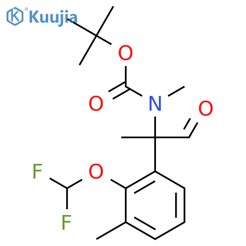 tert-butyl N-{2-2-(difluoromethoxy)-3-methylphenyl-1-oxopropan-2-yl}-N-methylcarbamate structure
