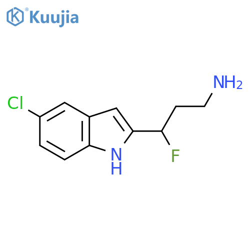 3-(5-chloro-1H-indol-2-yl)-3-fluoropropan-1-amine structure