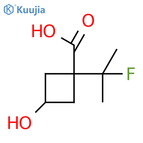 1-(2-fluoropropan-2-yl)-3-hydroxycyclobutane-1-carboxylic acid structure