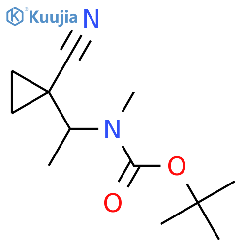 tert-butyl N-1-(1-cyanocyclopropyl)ethyl-N-methylcarbamate structure