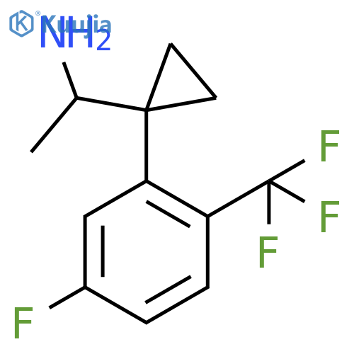 1-{1-5-fluoro-2-(trifluoromethyl)phenylcyclopropyl}ethan-1-amine structure