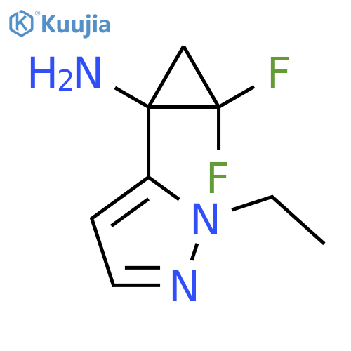 1-(1-ethyl-1H-pyrazol-5-yl)-2,2-difluorocyclopropan-1-amine structure