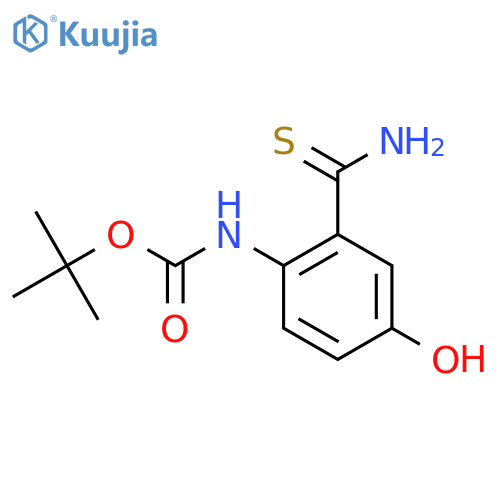 tert-butyl N-(2-carbamothioyl-4-hydroxyphenyl)carbamate structure