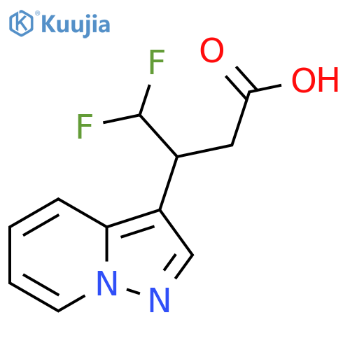 4,4-difluoro-3-{pyrazolo1,5-apyridin-3-yl}butanoic acid structure