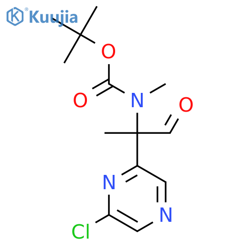 tert-butyl N-2-(6-chloropyrazin-2-yl)-1-oxopropan-2-yl-N-methylcarbamate structure