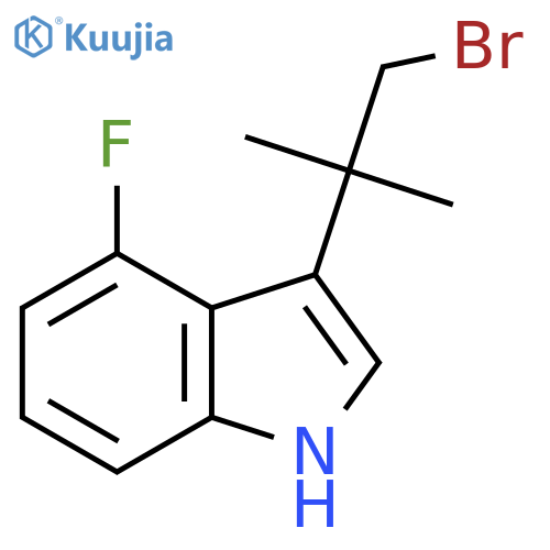3-(1-bromo-2-methylpropan-2-yl)-4-fluoro-1H-indole structure