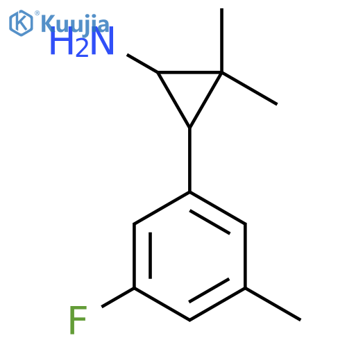 3-(3-fluoro-5-methylphenyl)-2,2-dimethylcyclopropan-1-amine structure