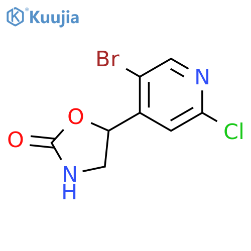 5-(5-bromo-2-chloropyridin-4-yl)-1,3-oxazolidin-2-one structure